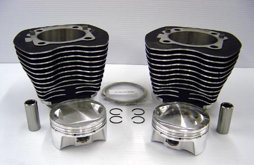 A 98 cubic inch bolt-on big bore kit for a Harley Davidson Twin Cam