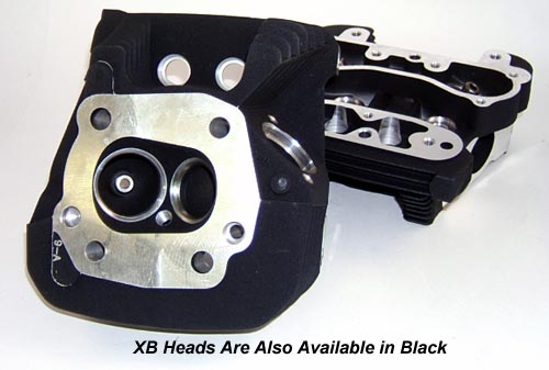 High Performance XB Cylinder Heads for Harley Davidson XL Sportster and Buell Models in Black