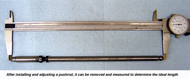 Measuring the overall length of an adjustable pushrod