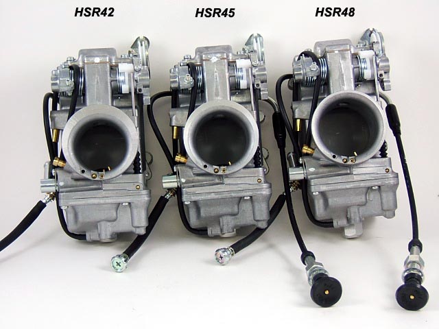 Mikuni HSR42, HSR45, and HSR48 Carburetors Side by Side