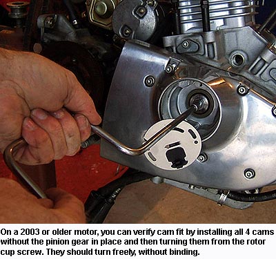 Turning Sportster Cams to verify they don't bind