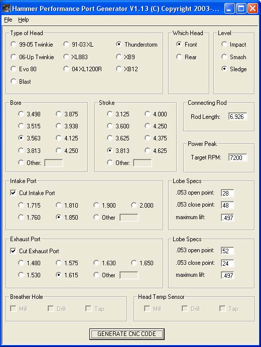 CNC Porting Program for Harley Davidson Cylinder Heads